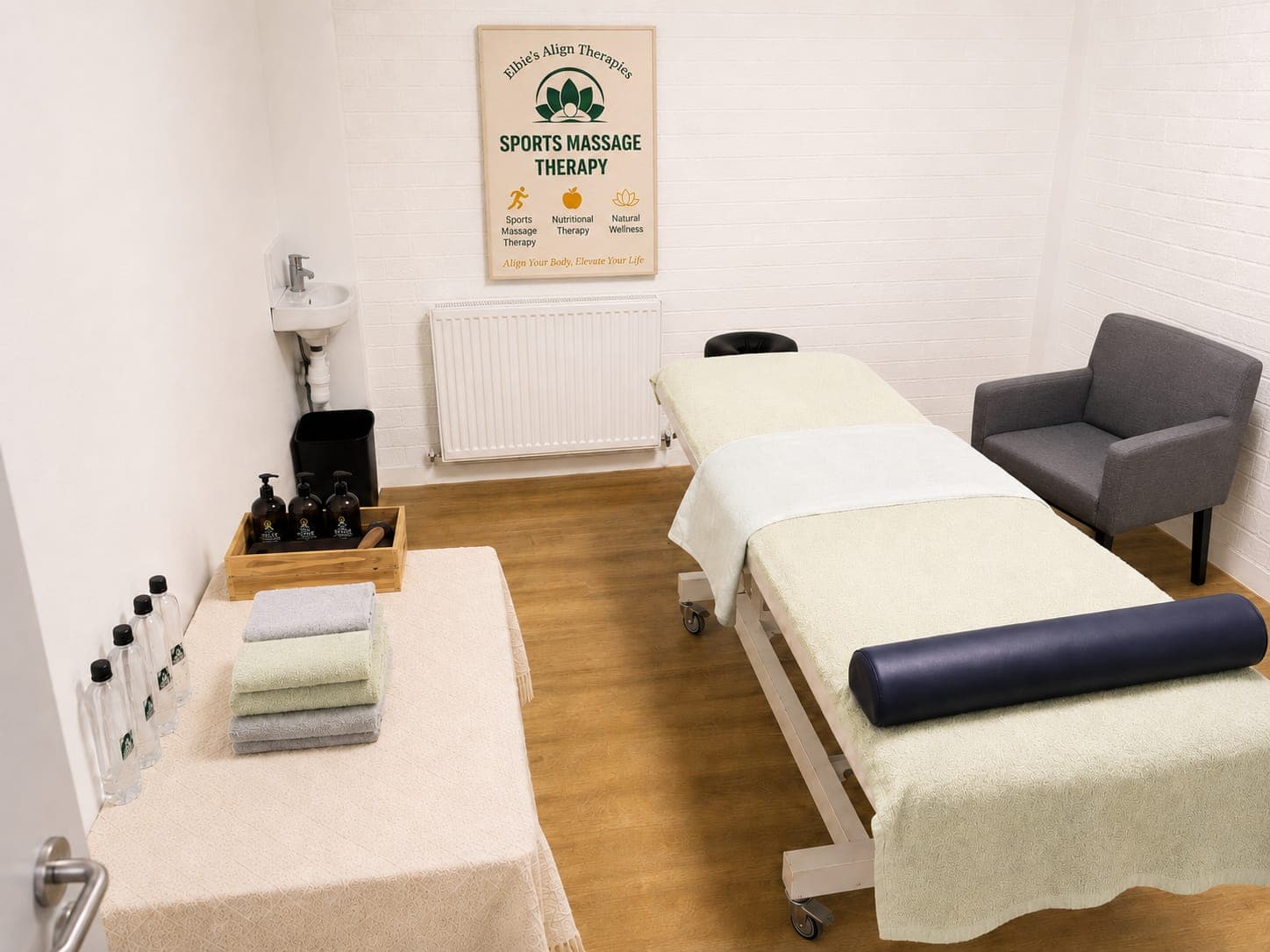 Elbie’s Sports Massage Therapy treatment room at MyPT Studio in Croydon